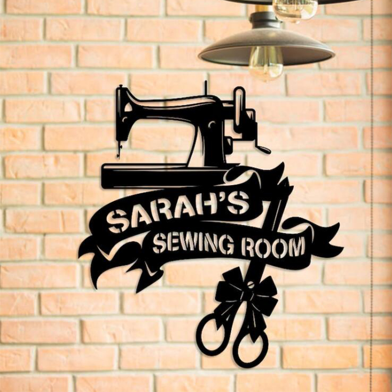 Personalized Custom Sewing Machine Metal Sign